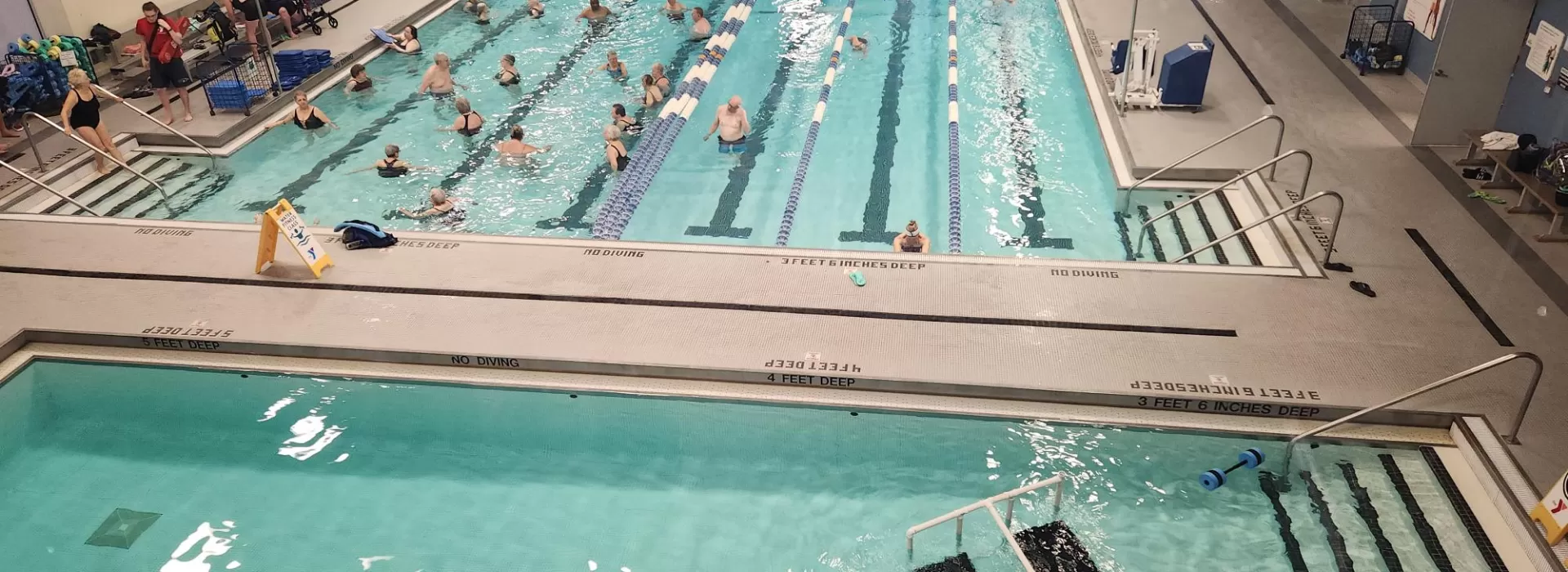 People swimming in pool