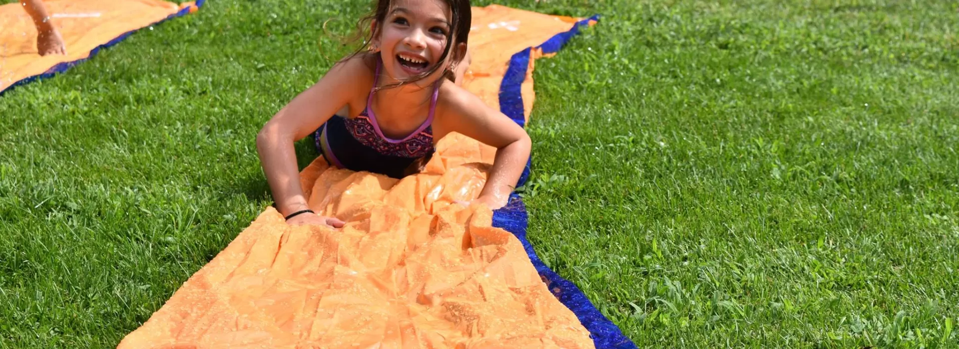 girl on slip and slide